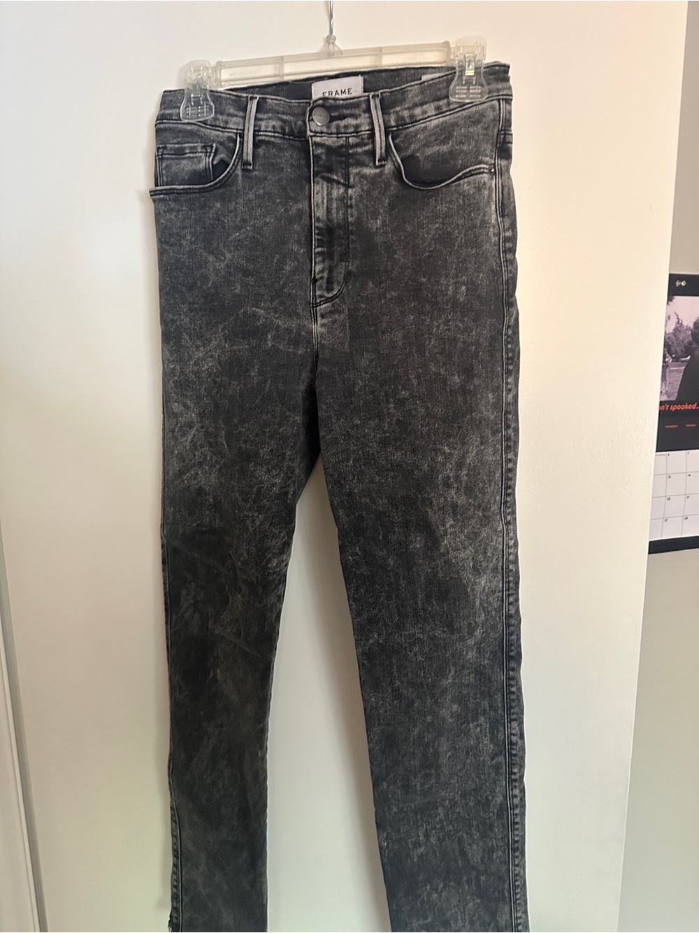 FRAME Black Washed High-Rise Jeans